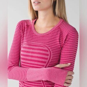 Lululemon Swiftly Tech Top Womens Size 6 Pink Berry Rumble Long Sleeve Shirt